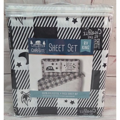 Camco Life is Better at The Campsite Camper/RV King Buffalo Plaid Black/White