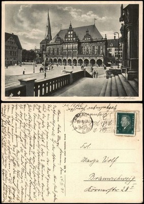 Ansichtskarte Bremen Partie am Marktplatz 1931