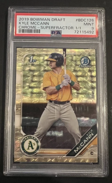 2019 Bowman Chrome Draft Superfractor Kyle McCann #BDC126 PSA 9 1/1