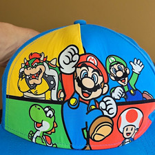 Nintendo Super Mario Blue Baseball Cap One Size Mario Luigi Yoshi Bowser Toad
