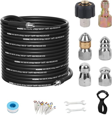 #ad 100FT Sewer Jetter Kit for Pressure Washer 5800 PSI Water Jet Drain Cleaner $124.23