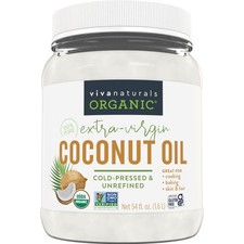 Viva Naturals Organic Coconut Oil, 54 fl oz Unrefined, 54 Fl Oz Pack of 1