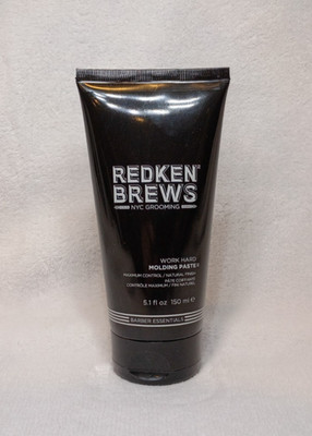 Redken brews work hard molding paste maximum control natural finish 5.1oz NEW!