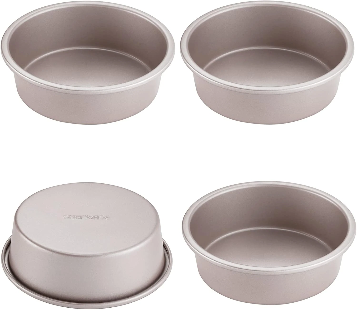 Mini round Cake Pan Set, 6-Inch 4Pcs Non-Stick round Cake and Loaf Bakeware for