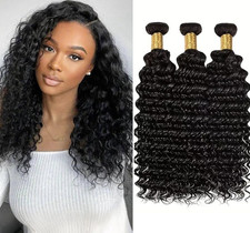 Curly Black Human Hair Weaving Extensions 2 Bundles 14in Body Wave
