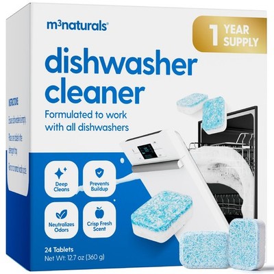 Dishwasher Cleaner & Deodorizer Tablets, Fights Grime, Grease, Limescale, Res...