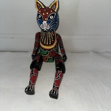 Wooden Dot Painted Cat