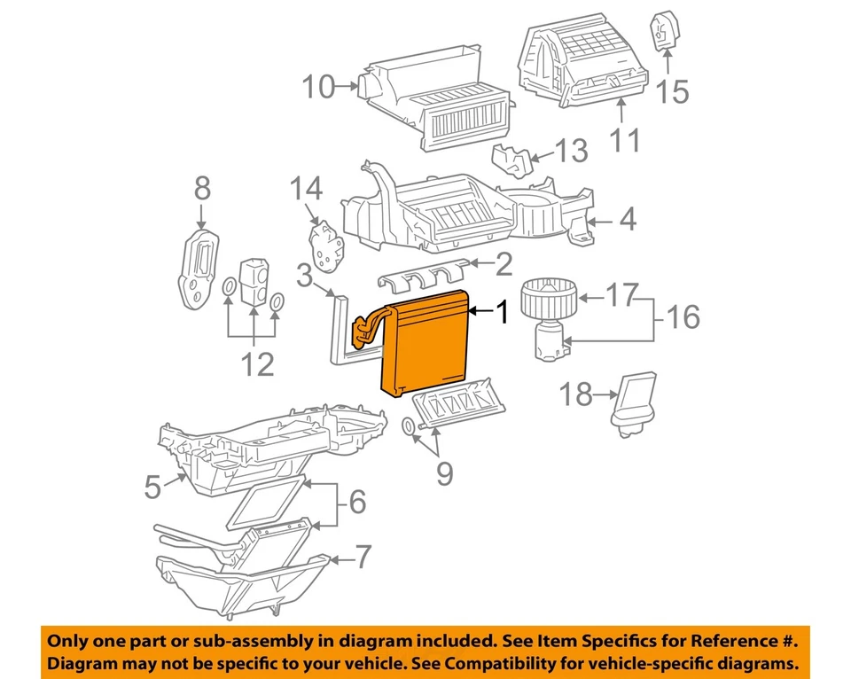 Núcleo de evaporador de aire acondicionado usado se adapta a: Chevrolet Malibu 2006 emblema de estilo clásico en agarre Foto 3 de 4