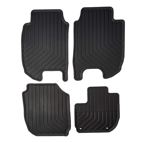 Genuine Front & Rear All Season Black Rubber Floor Mat Set For Honda
