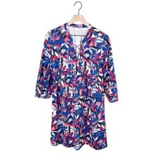 J. Crew Lace-Up Printed Dress Colorful Butterfly Print H4528 Women's Size Medium