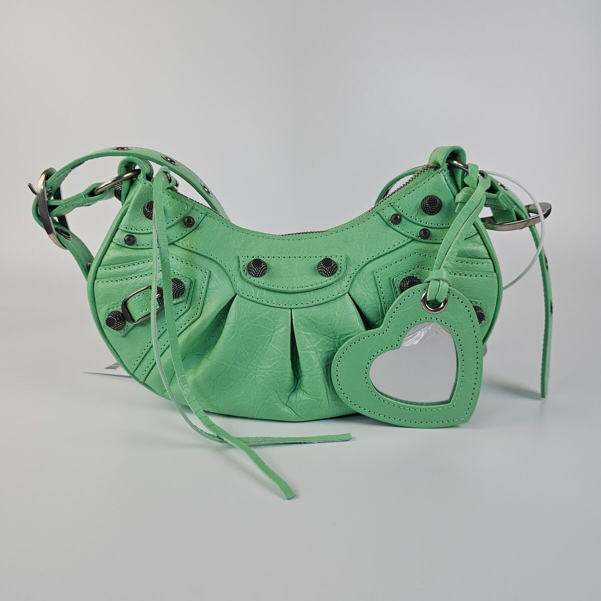 BALENCIAGA Le Cagole XS Mint Green Leather Shoulder Bag New BALENCIAGA Le Cagole XS Mint Green Leather Shoulder Bag New