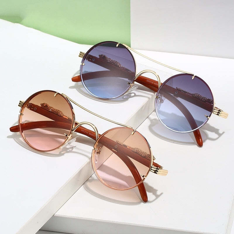 polarized round frame color glass for Men's and womens Sunglasses