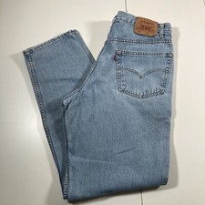 Vintage Levis 550 Jeans 36x35 Denim Light Wash 90s Relaxed Fit Canada Made Work