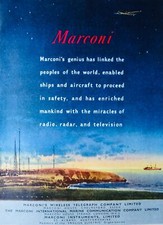 Advertisement Illustration MARCONI WIRELESS TELEGRAPH COMPANY LTD - ESSEX c1951