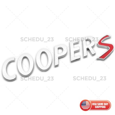 MINI Cooper S Silver Chrome Rear Trunk Boot Emblem Badge Logo Lettering Sport