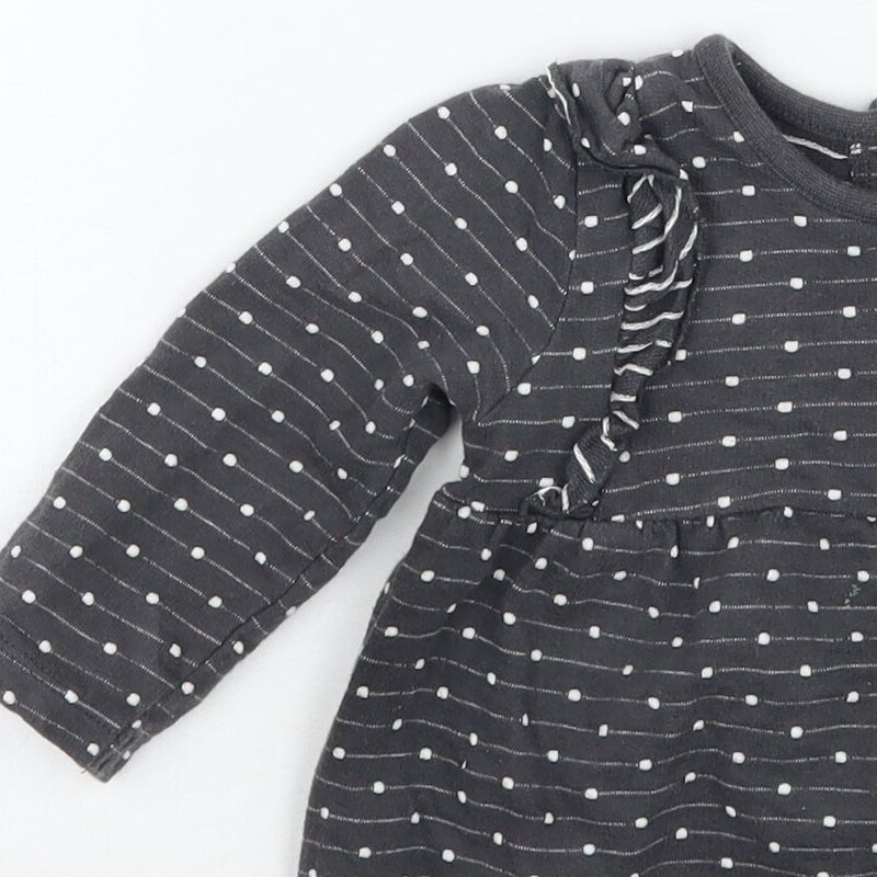 George Girls Grey Polka Dot Cotton Blend T-Shirt Size 6-9 Months image 8