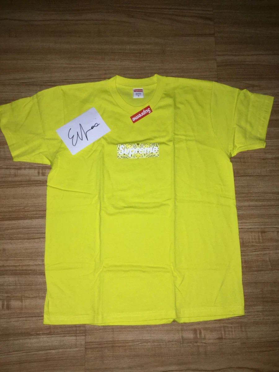 Supreme Bandana Box Logo Hooded Sweatshirt Yellow (FW19)