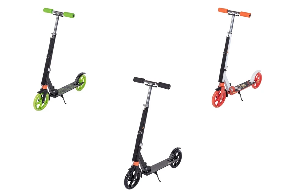 Cityroller Scooter Federung Dämpfung Tretroller Klappbar Tragegurt Kind Clamaro