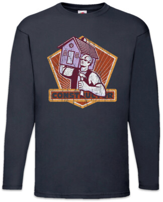 Constructor V Langarm T-Shirt Housebuilder Bricklayer Mason Homebuilder