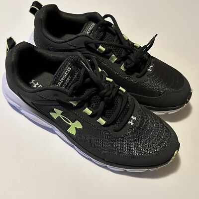 Under Armour Men s Size 11 UA Charged Assert 9 Sneakers Black Green 3024852-101