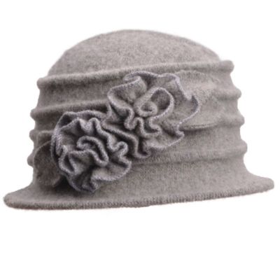 Gray Winter Hat Vintage Cloche Bucket Style Women Winter Warm Bucket Hat 1920s Vintage Cloche Bowler  main image 3