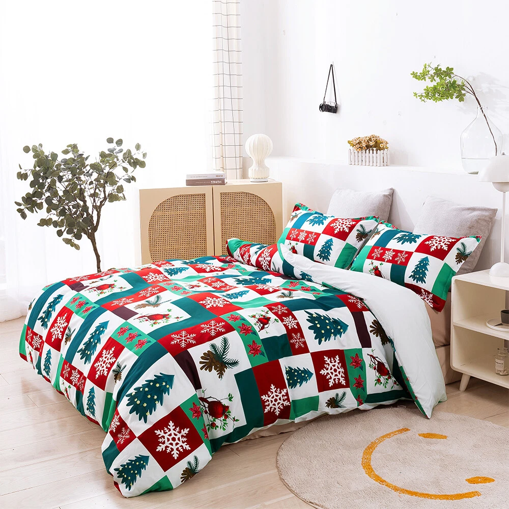 3D Christmas Trees Snowflake Bedding Set | Christmas Gift | Christmas Decor