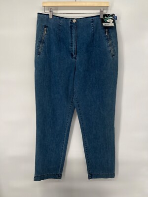 Vanilia Jacky Jeans Womens Sz 12 Blue High Rise Stretch Med Wash Denim Org $168