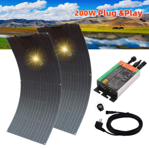Photovoltaik PV Flexibel Solarpanel 200W Balkonkraftwerk + 300W Wechselrichter - Bild 1 von 13
