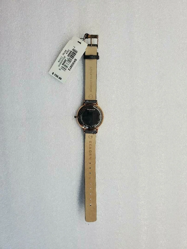 SKAGEN ANITA GREY MARBLED DIAL GREY LEATHER STRAP WOMEN'S WATCH SKW2672 NEW - Image 4 of 4