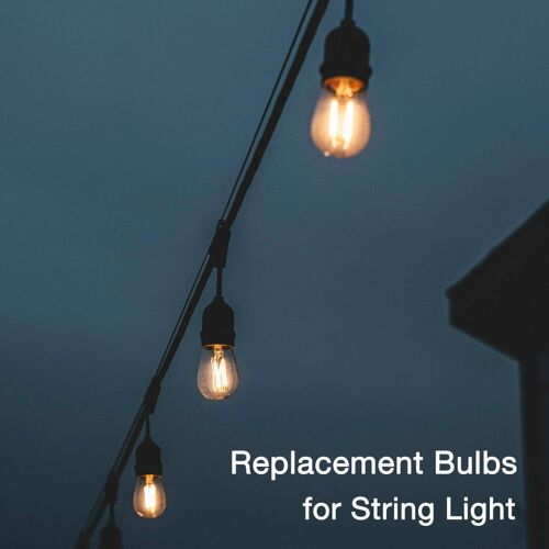 LED String Light Bulbs 2W Dimmable Shatterproof Waterproof Outdoor Bulb E26 Base - Picture 2 of 6