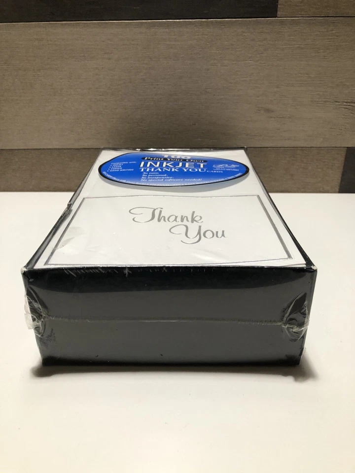 NOVOS Cartões Selados Gartner "Obrigado" - 100 unidades P - Prata no Branco 4,5"x5,5" - Imagem 3 de 4