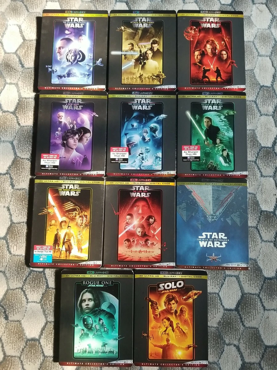 Star Wars 1-11 (Skywalker Saga+Solo+Rogue One 4K+Blu-ray+Rare Slips. No  digitals 786936859096