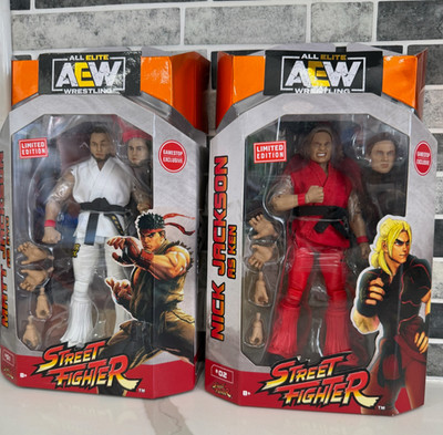 AEW Matt Jackson & Nick Jackson Street Fighter Action Figures Lot