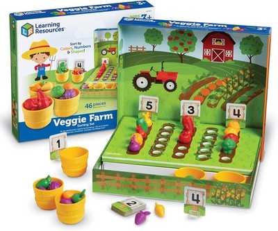 Learning Resources Veggie Farm Sorting Set - 46 Pieces, Ages 3+ Toddler Learning