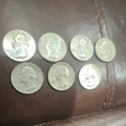 Lot # B of 7 90% Silver Washington Quarters XF-AU Circulated Coins