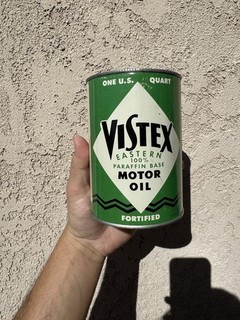 Vistex Rare Clean Motor Oil Quart Can Vintage Motor Oil Can Oakland California