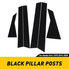Door Windows Pillar Post Trim Decorate Cover Stickers For 2016-2021 Civic Honda