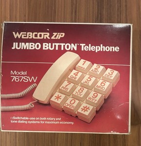 Webcor Vintage Jumbo Button Phone Model 767SW New In Box