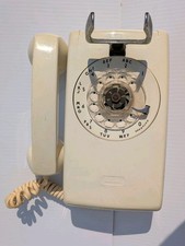 1958 Western Electric A/B 554 Wall Rotary Phone Off White Untested Vintage Bell