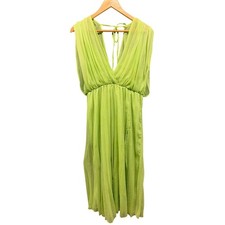 ASOS Women's Size 6 Green Tiered Ruffle Dress V-Neck Sleeveless Casual Party