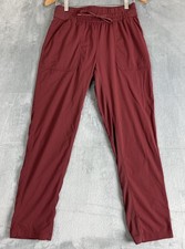 Lululemon Dance Studio Mid-Rise Burgundy Striped Pant Sz 6 Athleisure Active