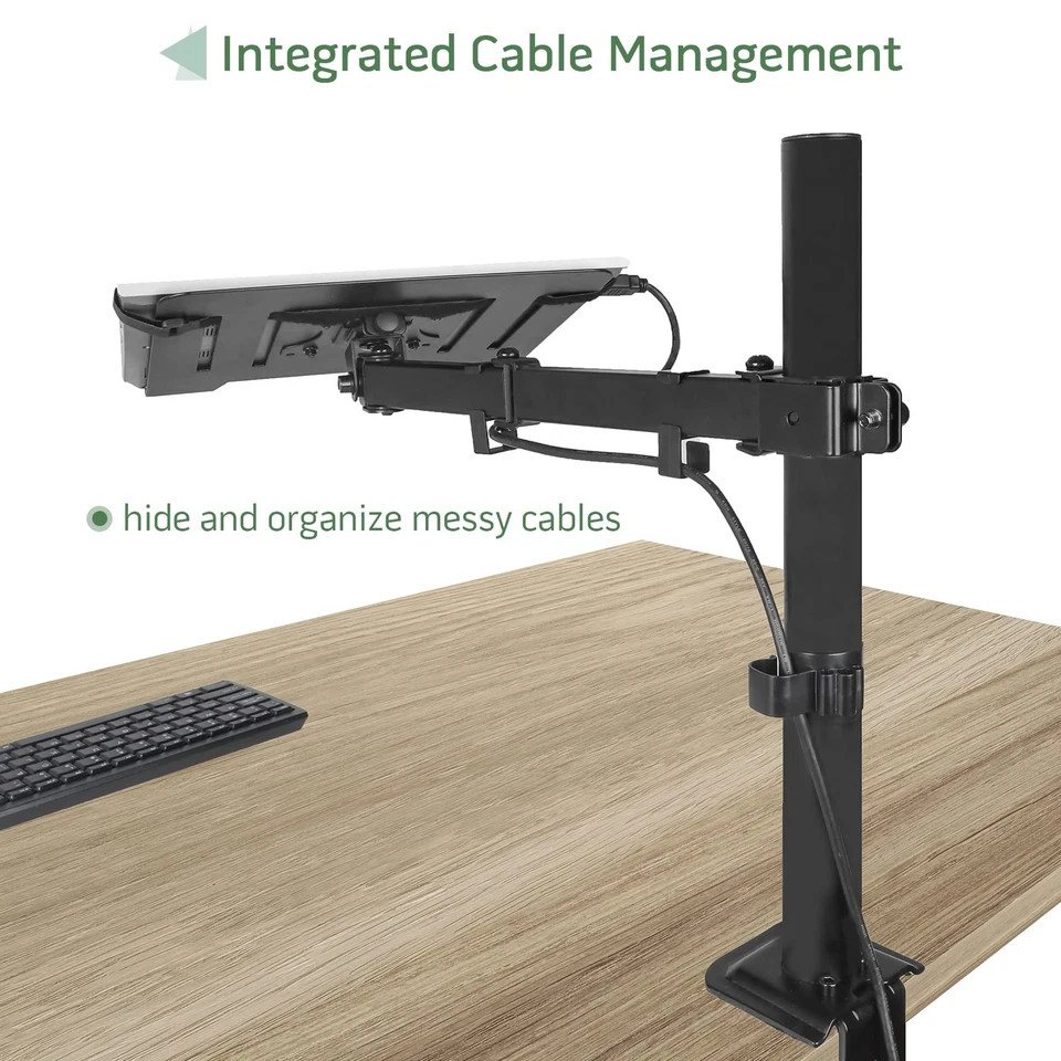 Laptop Desk Mount, Single Laptop Stand Arm with Vented Tray for 17 inch Noteb... - Image 4 of 4