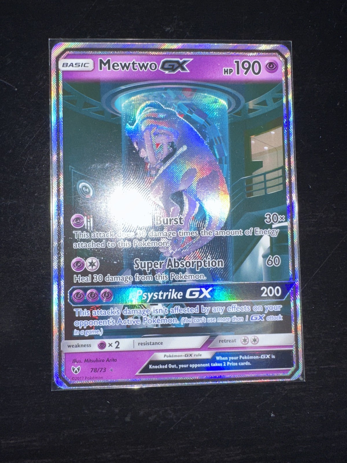 Mewtwo GX 78/73 Secret Rare Shining Legends Mewtube NM Pokémon Card 2017