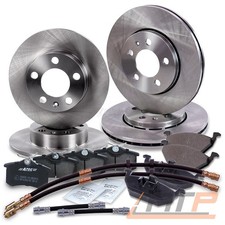 BREMSE BREMSEN SATZ SET KIT + BREMSSCHLAUCH VORNE + HINTEN FÜR VW POLO 9N