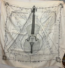 Hermès Carré 90 “La Musique des Sphères” Silk Scarf – Rare – Monochrome – Box