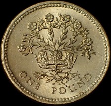 UK One Pound 1986 Elizabeth II Northern Irish Flax Coin WCA B377