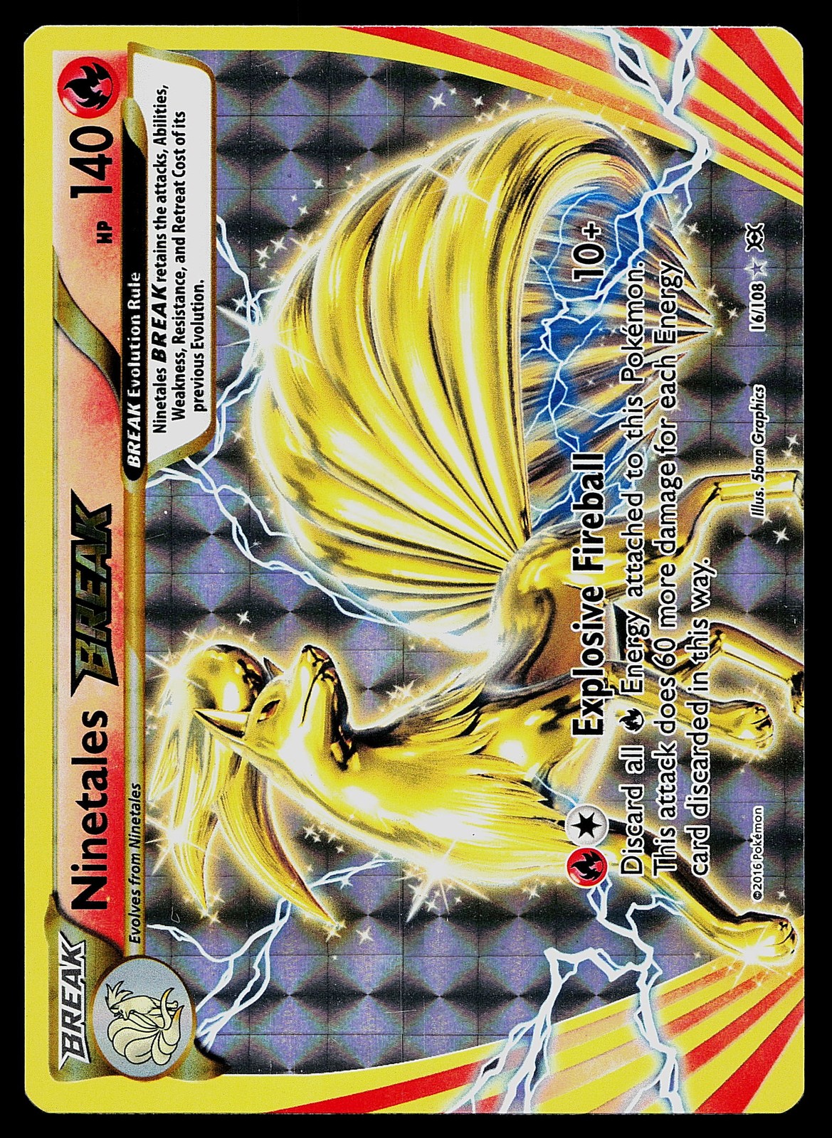 Pokemon Card - Ninetales BREAK XY Evolutions 16/108 Holo