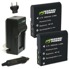 Wasabi Power Battery (2-Pack) and Charger for Kodak LB-060