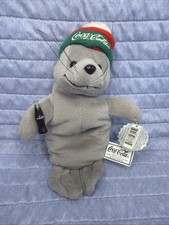 Vintage 1997 Coca-Cola Seal Bean Bag Winter Christmas Ski Cap
