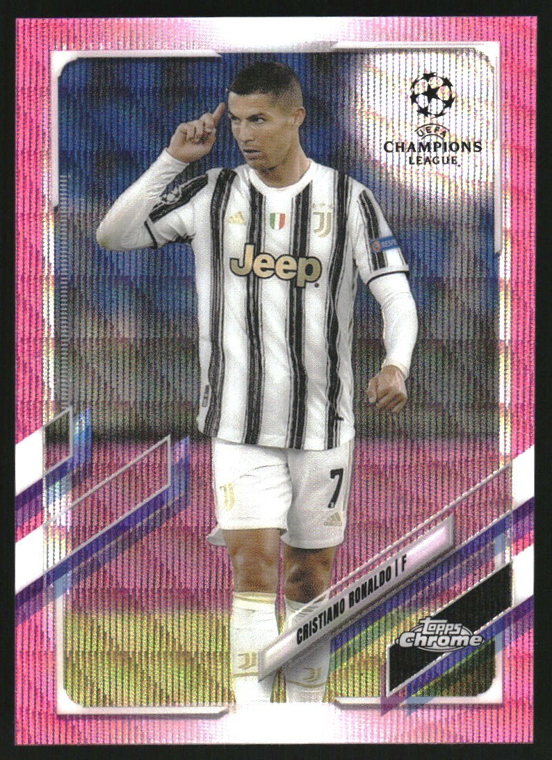 2020-21 Topps Chrome UEFA Champions League Pink X-fractor #100 Cristiano Ronaldo